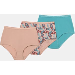 Set van 3 maxi slips in biologisch katoen PLAYTEX. Katoen materiaal. Maten 44 FR - 42 EU. Beige kleur