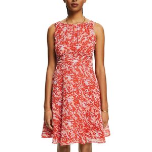 ESPRIT - Wijd Uitlopende Jurk - Oranje - Polyester