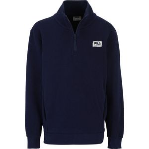 FILA - Sweater - Marineblauw - Katoen - Opstaande Kraag met Rits