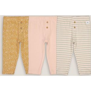 Set van 3 leggings in fantasie katoen LA REDOUTE COLLECTIONS. Jersey materiaal. Maten 1 jaar - 74 cm. Andere kleur