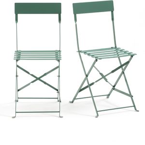 Set van 2 plooibare stoelen in metaal, Ozevan LA REDOUTE INTERIEURS. Metaal materiaal. Maten één maat. Groen kleur