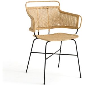 Tafel fauteuil Théophane design E.Gallina AM.PM. Rotan materiaal. Maten één maat. Beige kleur