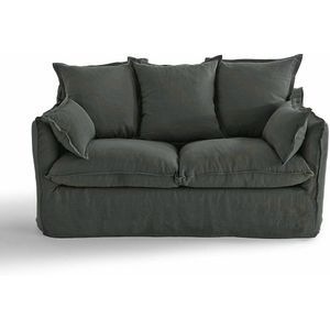 Zetelhoes in gekreukt linnen Odna LA REDOUTE INTERIEURS.  materiaal. Maten 3-zit. Grijs kleur