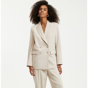 Blazerjasje met wijde snit LA REDOUTE COLLECTIONS. Polyester materiaal. Maten 40 FR - 38 EU. Beige kleur