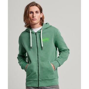 Zip-up hoodie SUPERDRY. Katoen materiaal. Maten S. Groen kleur
