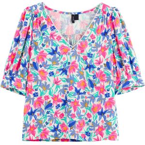 Bedrukte blouse met V-hals VERO MODA. Viscose materiaal. Maten S. Multicolor kleur