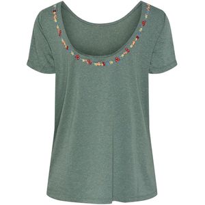 T-shirt met geborduurde ronde hals PIECES. Polyester materiaal. Maten XL. Groen kleur