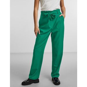 Paperbag broek, hoge taille PIECES. Polyester materiaal. Maten XS. Groen kleur