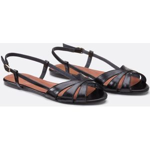 Slingback sandalen in leer Delphine JONAK. Leer materiaal. Maten 38. Zwart kleur
