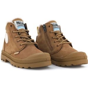 Bottines  Pampa Hi Cuff Waterproof, gevoerd PALLADIUM. Leer materiaal. Maten 35. Kastanje kleur