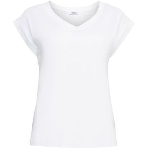 T-shirt met korte mouwen en V-hals ESPRIT. Katoen materiaal. Maten L. Wit kleur