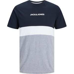 T-shirt met ronde hals color block Jjereid JACK & JONES. Katoen materiaal. Maten XS. Blauw kleur