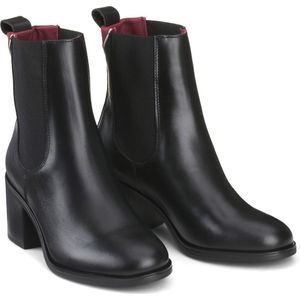 Leren bottines met hak TOMMY HILFIGER. Leer materiaal. Maten 36. Zwart kleur