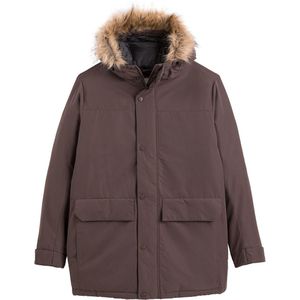 Parka met kap afgeboord met imitatiebont Jjchamp JACK & JONES. Polyester materiaal. Maten M. Kastanje kleur