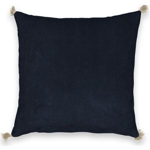 Kussenhoes in fluweel, stone washed, Cacolet AM.PM.  materiaal. Maten 50 x 50 cm. Blauw kleur