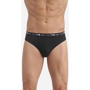 Set van 4 effen slips Cotton Stretch DIM. Katoen materiaal. Maten L. Zwart kleur