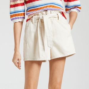 Short met hoge taille KIKI SUNCOO. Katoen materiaal. Maten 38 FR - 36 EU. Wit kleur