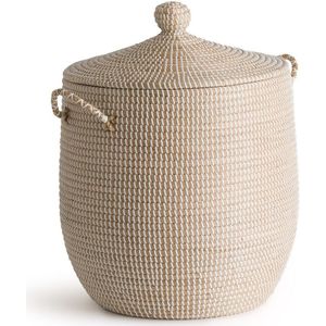 Mand met deksel H58 cm, Natala LA REDOUTE INTERIEURS.  materiaal. Maten één maat. Beige kleur