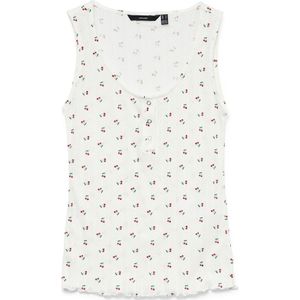 Bedrukt tanktop VERO MODA. Polyester materiaal. Maten S. Wit kleur