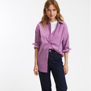 Gestreept los hemd, Signature APOLLINE LA REDOUTE COLLECTIONS. Katoen materiaal. Maten 46 FR - 44 EU. Violet kleur