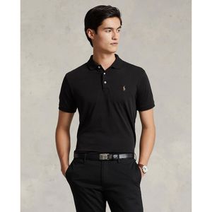 Rechte polo custom fit in interlock tricot POLO RALPH LAUREN. Katoen materiaal. Maten XL. Zwart kleur