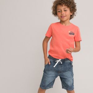 Bermuda in jeans met elastische taille LA REDOUTE COLLECTIONS. Katoen materiaal. Maten 9 jaar - 132 cm. Blauw kleur