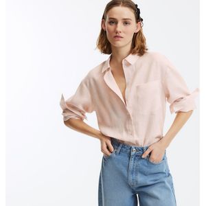 Losjes vallend linnen overhemd, Signature MARLENE LA REDOUTE COLLECTIONS. Linnen materiaal. Maten 34 FR - 32 EU. Beige kleur