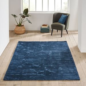 Tapijt 100% Tencel™, Guitou LA REDOUTE INTERIEURS. Lyocell materiaal. Maten 160 x 230 cm. Blauw kleur