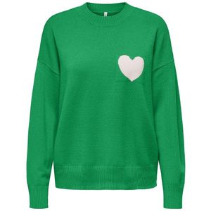 Trui met ronde hals ONLY. Viscose materiaal. Maten S. Groen kleur