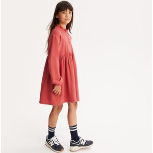 Rechte jurk met knoopsluiting in tetra LA REDOUTE COLLECTIONS. Tetra materiaal. Maten 8 jaar - 126 cm. Rood kleur