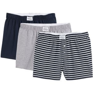 Set van 3 boxershorts in jersey LA REDOUTE COLLECTIONS. Bio katoen materiaal. Maten XXL. Blauw kleur