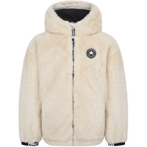 Jas in sherpa stof CONVERSE. Polyester materiaal. Maten 13/15 jaar - 153/159 cm. Beige kleur