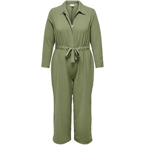 Lange jumpsuit, te strikken ONLY CARMAKOMA. Polyester materiaal. Maten 52 FR - 50 EU. Groen kleur