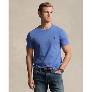 Effen slim T-shirt in jersey met geborduurd logo POLO RALPH LAUREN. Katoen materiaal. Maten XL. Blauw kleur