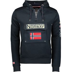 Bedrukte hoodie Gymclass GEOGRAPHICAL NORWAY. Katoen materiaal. Maten L. Blauw kleur