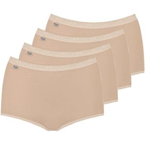 Set van 4 maxi slips Basic SLOGGI. Katoen materiaal. Maten 56 FR - 54 EU. Beige kleur