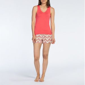 Pyjashort tank top, in viscose Kilim MELISSA BROWN. Viscose materiaal. Maten XL. Roze kleur