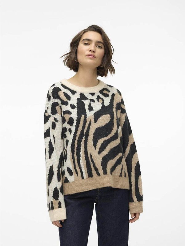 Vero Moda - Vmkai Ls o-Neck Pullover Ga Boo - Dames - Gebreide Truien