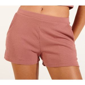 Short in ribtricot homewear Pike Passion BANANA MOON. Polyester materiaal. Maten XS. Roze kleur