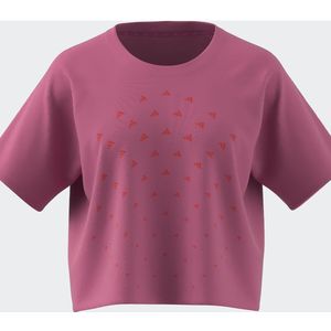 T-shirt voor training Brand Love adidas Performance. Polyester materiaal. Maten S. Roze kleur