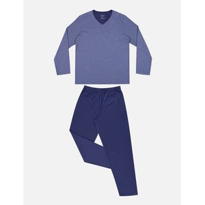 Pyjama met V-hals EMINENCE. Katoen materiaal. Maten XL. Grijs kleur