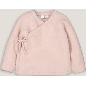 Hemdje met V-hals in mousse tricot LA REDOUTE COLLECTIONS. Acryl materiaal. Maten 18 mnd - 81 cm. Roze kleur