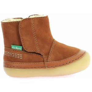 Gevoerde bottines in leer Sokifaune KICKERS. Leer materiaal. Maten 21. Kastanje kleur