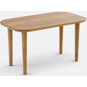 Salontafel B66 cm in massief eik, Crueso LA REDOUTE INTERIEURS. Hout materiaal. Maten één maat. Beige kleur