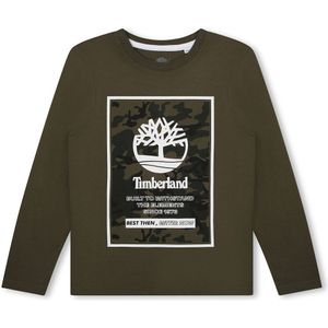 T-shirt met lange mouwen in jersey TIMBERLAND. Katoen materiaal. Maten 8 jaar - 126 cm. Groen kleur