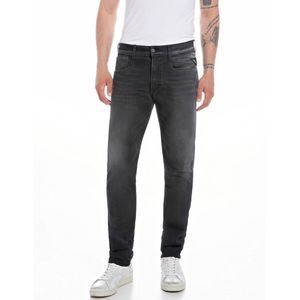 Jeans slim Anbass REPLAY. Katoen materiaal. Maten Maat 34 (US) - Lengte 32. Zwart kleur