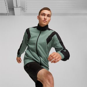 Sweater voor sport full zip 523859 PUMA. Polyester materiaal. Maten XS. Groen kleur
