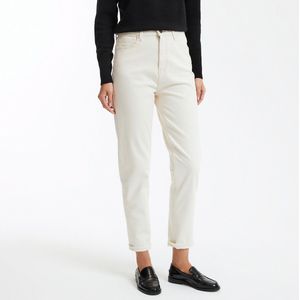 Boyfit jeans met hoge taille LA REDOUTE COLLECTIONS. Denim materiaal. Maten 52 FR - 50 EU. Beige kleur