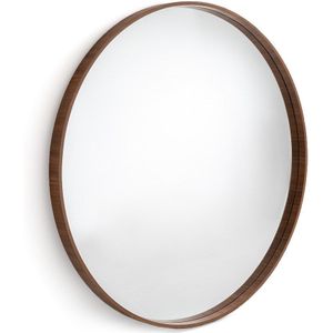 Ronde spiegel fineer notenhout Ø100 cm, Alaria LA REDOUTE INTERIEURS. Licht hout materiaal. Maten één maat. Kastanje kleur