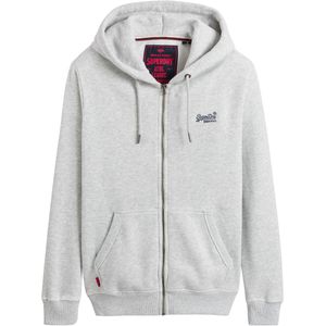 Zip-up hoodie met logo Essential SUPERDRY. Katoen materiaal. Maten L. Grijs kleur